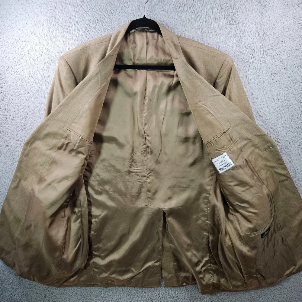 Jack Victor 48 XL Extra Long Wool Suit Blazer Jacket‎ Men Super 100's Tan